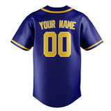 Custom Sky Blue & Gold Colors Design Sports Baseball Jersey