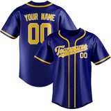 Custom Sky Blue & Gold Colors Design Sports Baseball Jersey