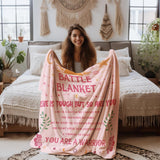 Blanket for Son Gifts, “Battle Blanket, Life Is Tough But So Are You”, From Mom Dad, Birthday, Graduation, Everyday Encouragement, Inspirational