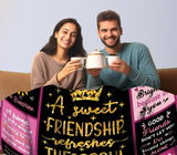 Gifts for Best Friend Blanket, "A Sweet Friendship Refreshes the Soul", From Friend, Birthday, Christmas, Graduation, Inspirational