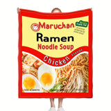 Gift for Ramen Lovers Blanket - Maruchan Ramen Noodle Soup Chicken Flavor - From Friends Family, Birthday Holiday Graduation, Fun Novelty