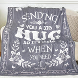 Blanket for Son Gifts, “Sending You a Big Hug So It’s There When You Need It”, From Mom Dad, Birthday Christmas Encouragement, Inspirational