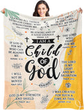 Blanket for Daughter Gifts, “I Am a Child of God”, From Parents, Birthday, Christmas, Graduation, Inspirational Christian
