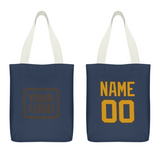 Custom Blue Yellow Canvas Tote Bag