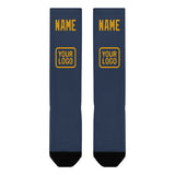 Custom Blue Yellow Knee-High Sock