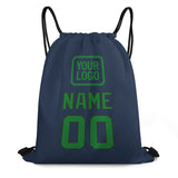 Custom Blue Emerald Green Drawstring Bag