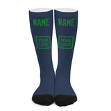 Custom Blue Emerald Green Knee-High Sock