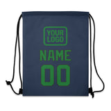 Custom Blue Emerald Green Drawstring Bag