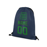 Custom Blue Emerald Green Drawstring Bag