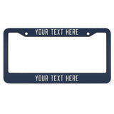 Custom Blue Cream License Plate Frame
