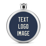 Custom Blue Cream Hip Flask