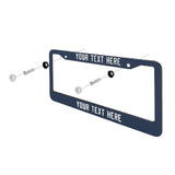 Custom Blue Cream License Plate Frame