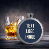 Custom Blue Cream Hip Flask