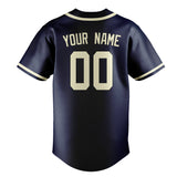 Custom Blue & Cream Colors Design Sports Baseball Jersey