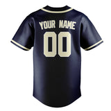 Custom Blue & Cream Colors Design Sports Baseball Jersey
