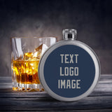 Custom Blue Gray Hip Flask
