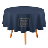 Custom Blue Dark Grey Round Table Cloth