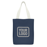 Custom Blue Dark Grey Canvas Tote Bag