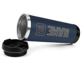 Custom Blue Dark Grey Stainless Steel Water Cup