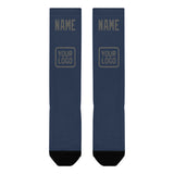 Custom Blue Dark Grey Knee-High Sock
