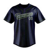 Custom Blue & Dark Green Colors Design Sports Baseball Jersey