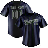Custom Blue & Dark Green Colors Design Sports Baseball Jersey