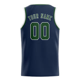 Custom Blue & Dark Green Colors Design Sports Basketball Jersey