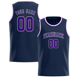 Custom Blue & Purple Colors Design Sports Basketball Jersey