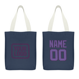 Custom Blue Light Purple Canvas Tote Bag