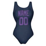 Custom Blue Light Purple Swimsuit