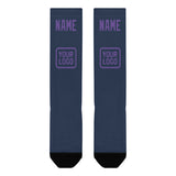 Custom Blue Light Purple Knee-High Sock