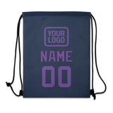 Custom Blue Light Purple Drawstring Bag