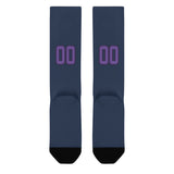 Custom Blue Light Purple Knee-High Sock