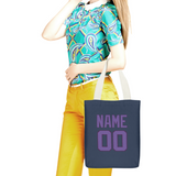 Custom Blue Light Purple Canvas Tote Bag