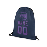 Custom Blue Light Purple Drawstring Bag