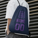 Custom Blue Light Purple Drawstring Bag