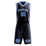 Custom Blue Light Blue Basketball Set