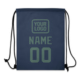 Custom Blue Blue Green Drawstring Bag