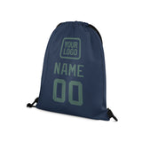 Custom Blue Blue Green Drawstring Bag