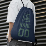 Custom Blue Blue Green Drawstring Bag