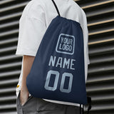 Custom Blue Light Blue Drawstring Bag