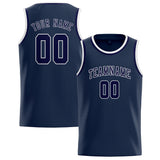 Custom Blue & Navy Colors Design Sports Basketball Jersey