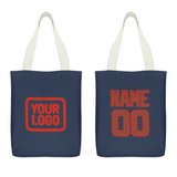 Custom Blue Coral Red Canvas Tote Bag