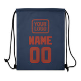 Custom Blue Coral Red Drawstring Bag
