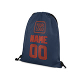 Custom Blue Coral Red Drawstring Bag