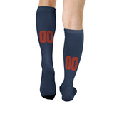 Custom Blue Coral Red Knee-High Sock