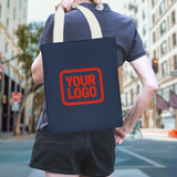Custom Blue Coral Red Canvas Tote Bag