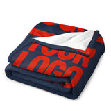 Custom Blue Orange Red Blanket