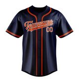 Custom Blue & Orange Red Colors Design Sports Baseball Jersey