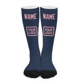 Custom Blue Light Pink Knee-High Sock